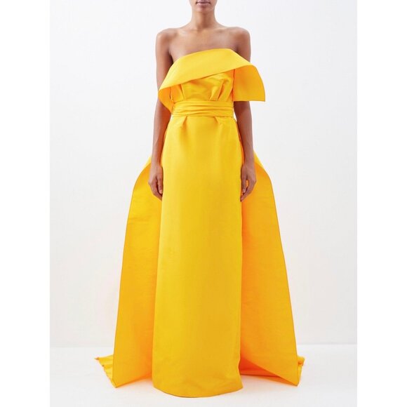 Carolina Herrera Fan Pleat Column Gown - Picture 5 of 9